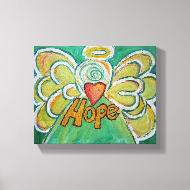Hope Angel Word Art Painting Wrapped Canvas Print (Front)