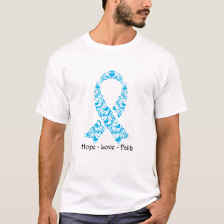 Hope Aqua Blue Awareness Ribbon T-Shirt
