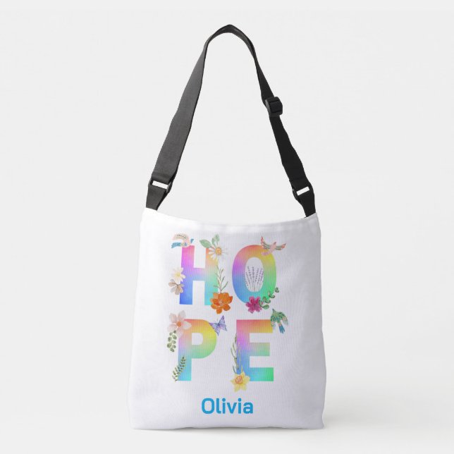 Hope Artistic Positive Motivational Inspirational Crossbody Bag (Front)