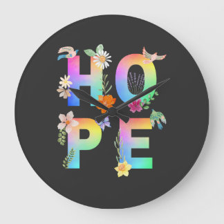 Hope Artistic Positive Motivational Inspirational Large Clock