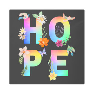 Hope Artistic Positive Motivational Inspirational Metal Print