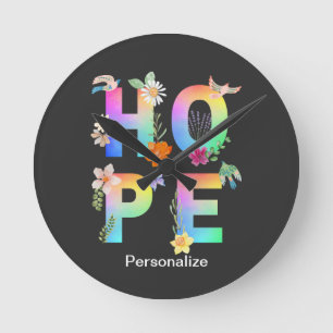 Hope Artistic Positive Motivational Inspirational Round Clock