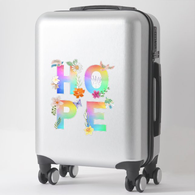 Hope Artistic Positive Motivational Inspirational Sticker (Suitcase)