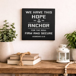 Hope As An Anchor Stencil Art Faux Canvas