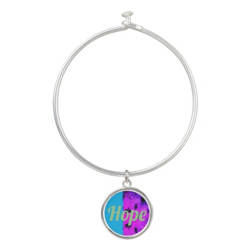 Hope Bangle Bracelet With Round Charm