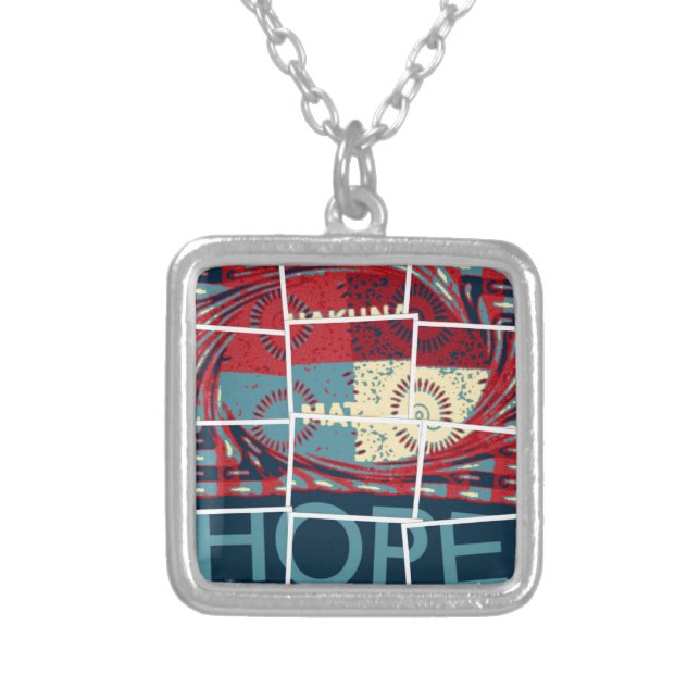 Hope Be The Miracle Beautiful Lovely Inspirational Silver Plated Necklace (Front)