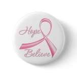 Hope Believe Brush Ribbon Breast Cancer