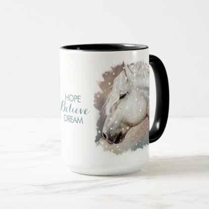 Hope, Believe, Dream. Horse cup