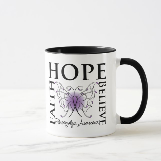 Hope Believe Faith - Fibromyalgia Mug (Right)