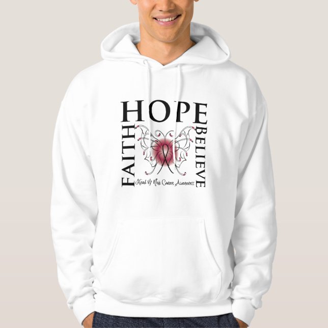 Hope Believe Faith - Head and Neck Cancer Hoodie (Front)