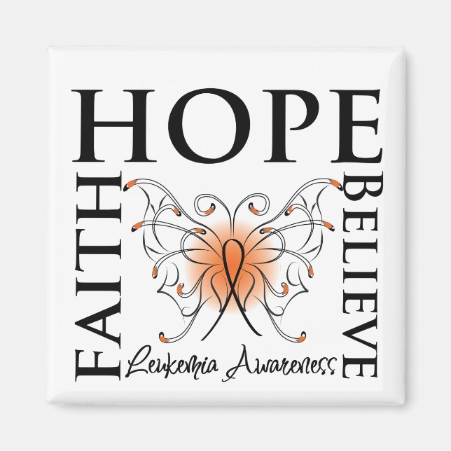 Hope Believe Faith - Leukemia Magnet (Front)