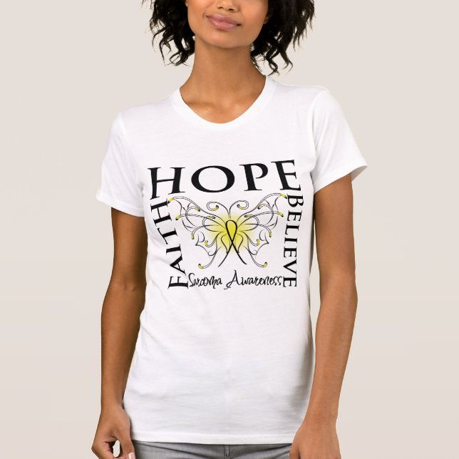 Hope Believe Faith - Sarcoma Cancer T-Shirt (Front)