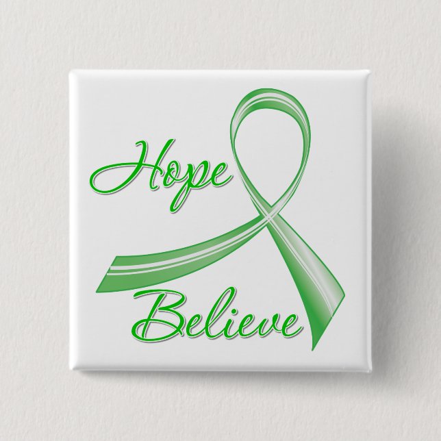 Hope Believe Traumatic Brain Injury Pinback Button (Front)