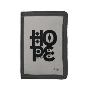 Hope Bible Verse Black Typography Trifold Wallet