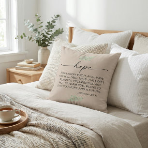 Hope Bible Verse from Jeremiah 29:11 Throw Pillow
