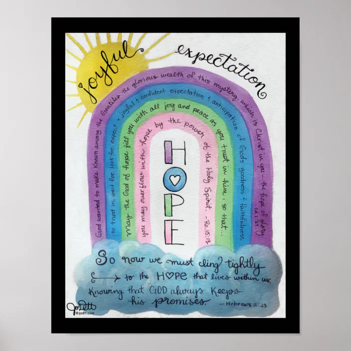 Hope Bible Verse Watercolor Rainbow Inspirational Poster Zazzle Com