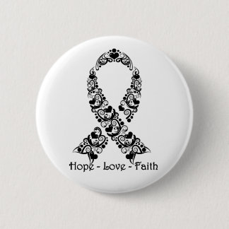 Hope Black Awareness Ribbon Button