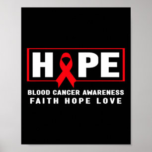 Hope Blood Cancer - Red Ribbon Blood Cancer Awaren Poster