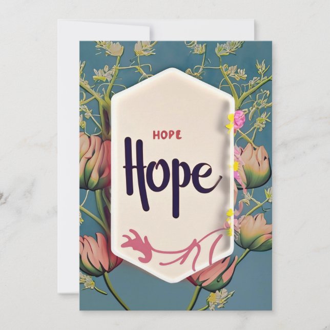 Hope Blooms - Elegant Floral Typography  Invitation (Front)