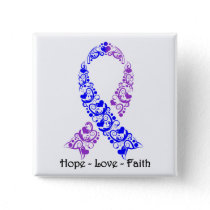 Hope Blue and Purple Awareness Ribbon Button