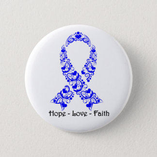 Hope Blue Awareness Ribbon Button