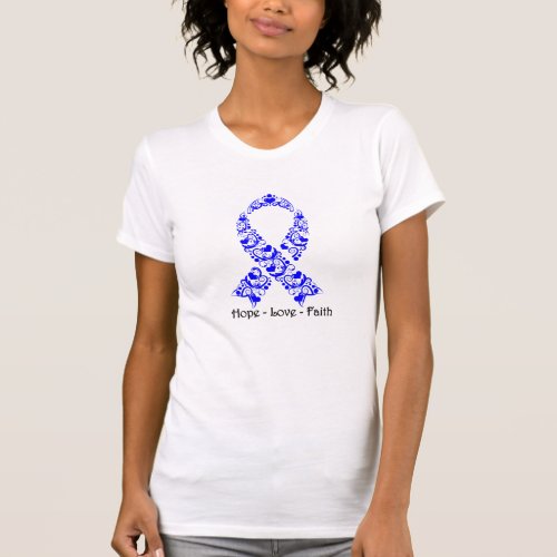 Hope Blue Awareness Ribbon T_Shirt