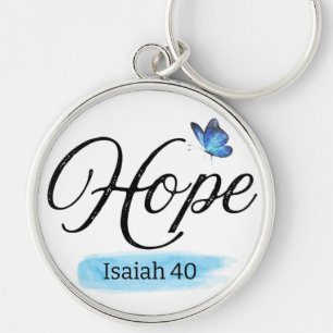 Hope Blue Butterfly Keychain