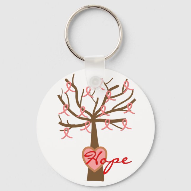 "Hope", Breast Cancer Awareness Gifts Keychain (Front)