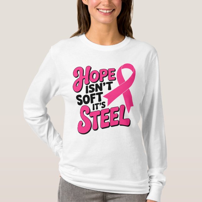 HOPE Breast Cancer Awareness Pink Ribbon Fighter T-Shirt (Front)