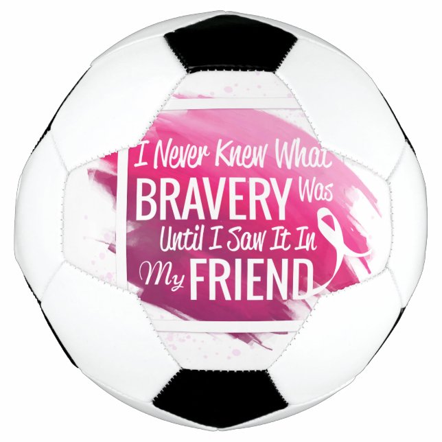 Hope Breast Cancer awareness pink ribbon on heart Soccer Ball (Front)