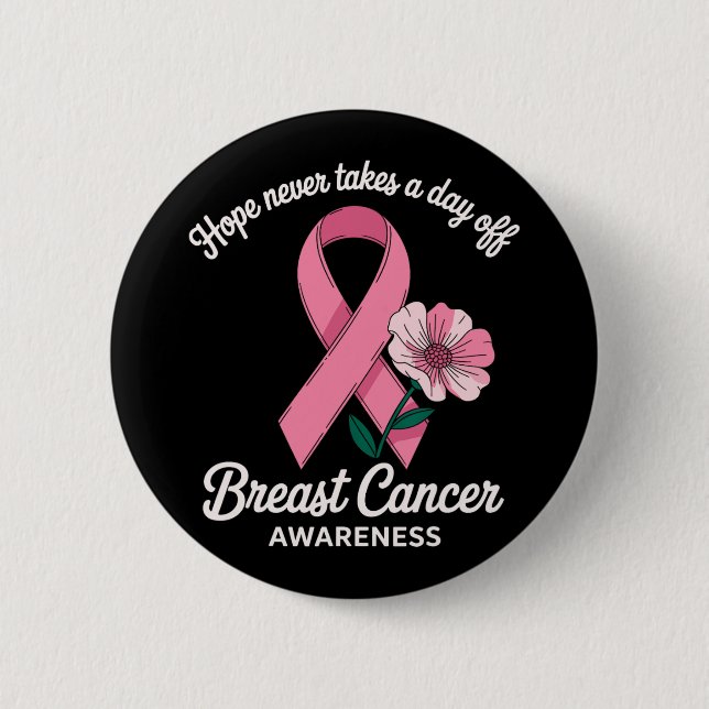Hope Breast Cancer Awareness Support  Button (Front)