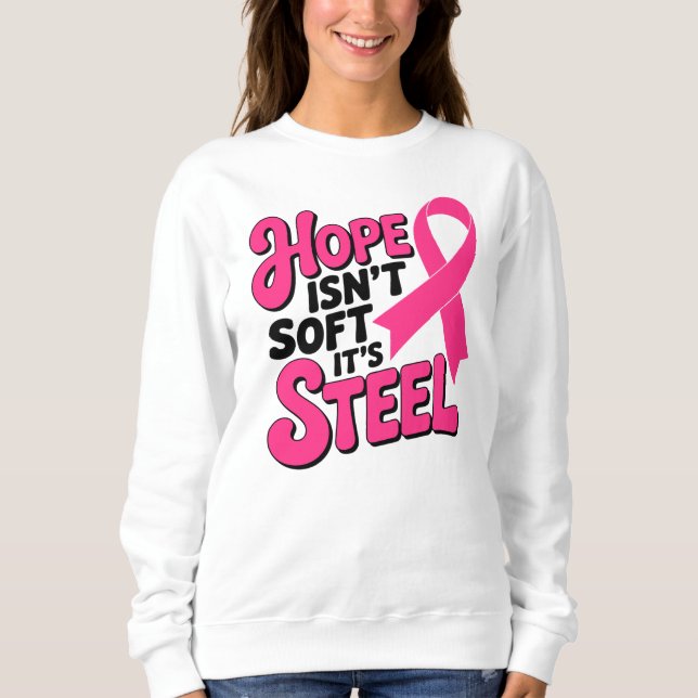HOPE Breast Cancer  Fighter Pink Ribbon Warrior Sweatshirt (Front)