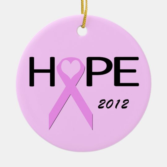 Hope Breast Cancer Ribbon Ornament