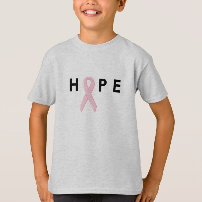 Hope Breast Cancer Ribbon T-Shirt (Front)