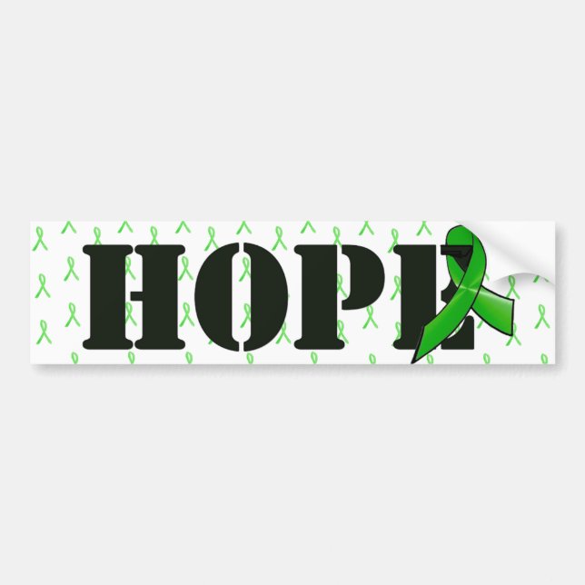 Hope Bumper Sticker with Lyme Disease Ribbon (Front)
