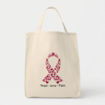 Hope Burgundy Awareness Ribbon Tote Bag