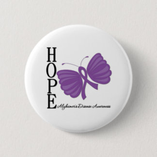 Hope Butterfly Alzheimer's Disease Pinback Button