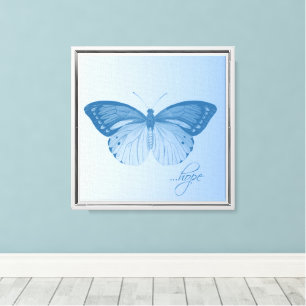 Hope Butterfly Blue Canvas Print