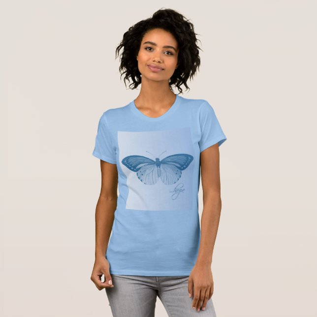 Hope Butterfly Blue T-Shirt (Front Full)