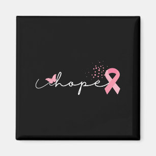 Hope Butterfly Breast Cancer Awareness Ribbon Girl Magnet