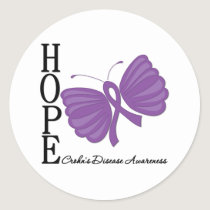 Hope Butterfly Crohn's Disease Classic Round Sticker