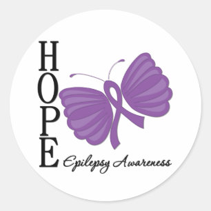 Hope Butterfly Epilepsy Classic Round Sticker