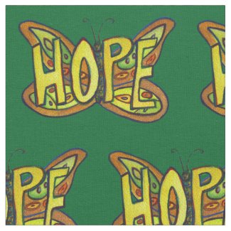 Hope Butterfly Inspirational Word Fabric Material