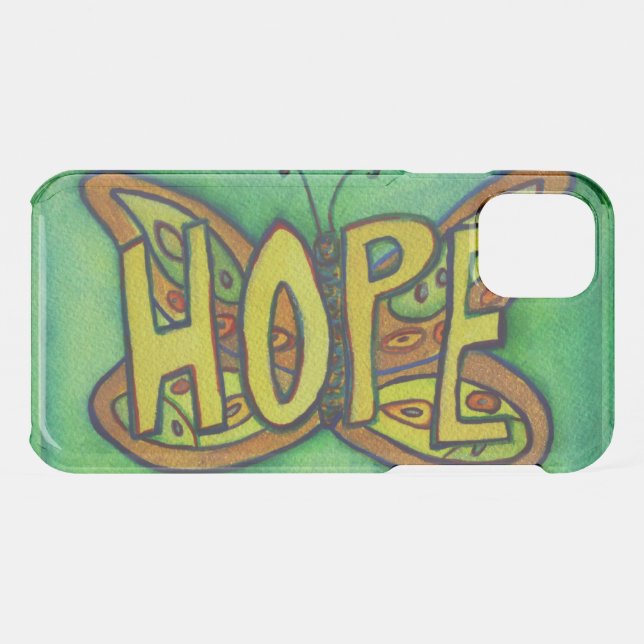 Hope Butterfly Inspirational Word iPhone Case (Back (Horizontal))