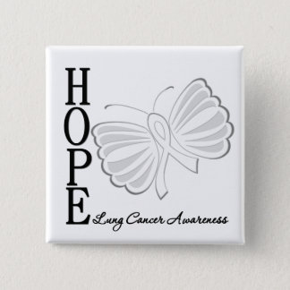 Hope Butterfly Lung Cancer Button