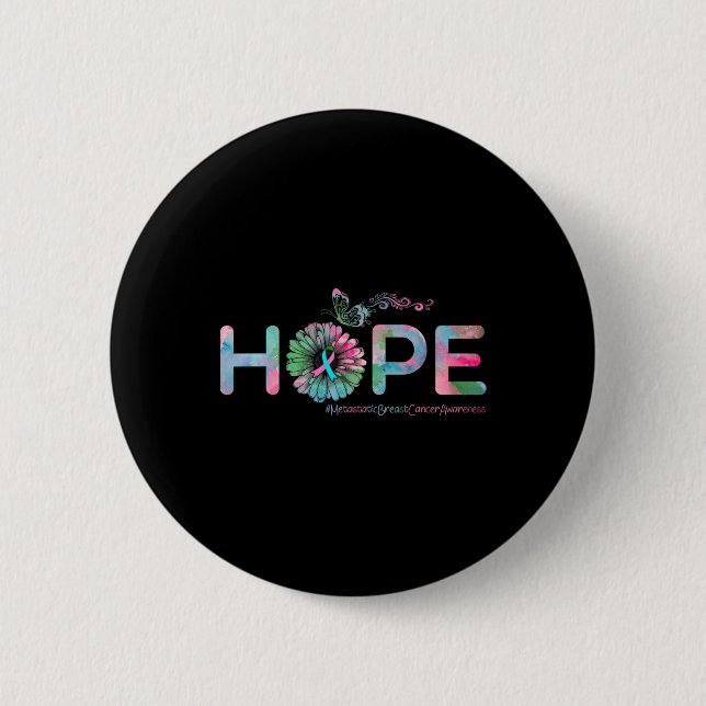 HOPE Butterfly Metastatic Breast Cancer Awareness  Button (Front)