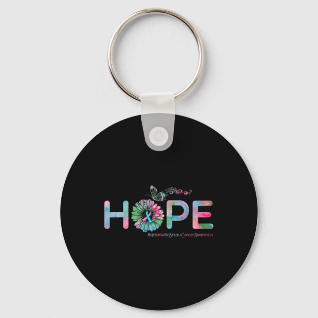 HOPE Butterfly Metastatic Breast Cancer Awareness  Keychain (Front)