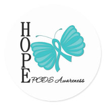 Hope Butterfly PCOS Classic Round Sticker