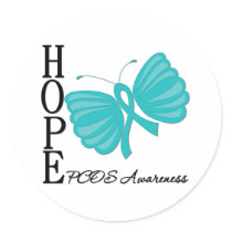Hope Butterfly PCOS Classic Round Sticker