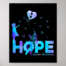 HOPE Butterfly Sunflower Suicide Prevention Awaren Poster